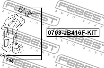 Febest 0703-JB416F-KIT - Комплектуючі, колодки дискового гальма autocars.com.ua