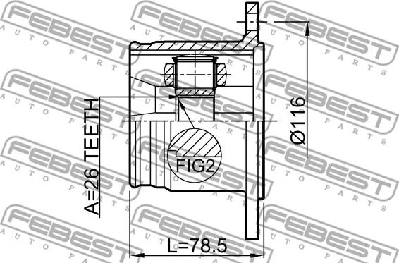 Febest 0711-JBR - Шарнірний комплект, ШРУС, приводний вал autocars.com.ua