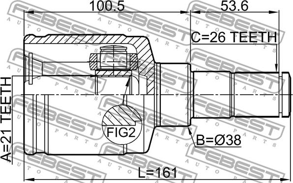 Febest 0711-LIALH - Шарнірний комплект, ШРУС, приводний вал autocars.com.ua