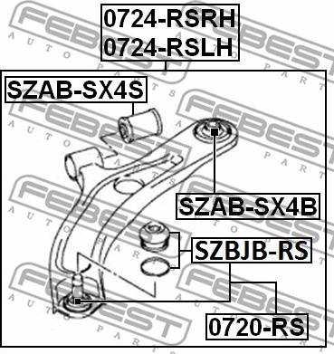 Febest SZAB-SX4B - Сайлентблок підвіски autocars.com.ua