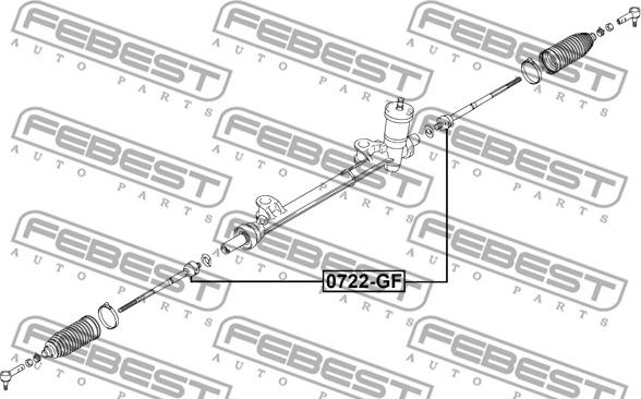 Febest 0722-GF - Осевой шарнир, рулевая тяга avtokuzovplus.com.ua