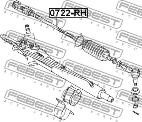 Febest 0722-RH - Рульова тяга autocars.com.ua