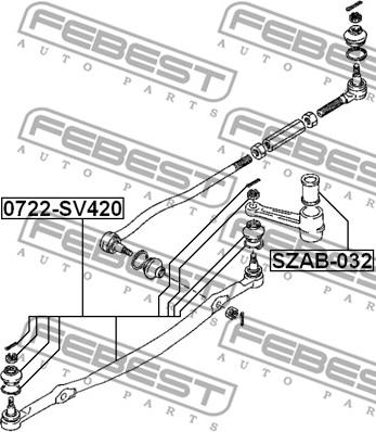 Febest 0722-SV420 - Осьовий шарнір, рульова тяга autocars.com.ua