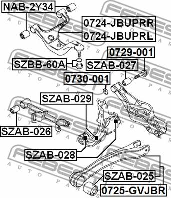 Febest 0724-JBUPRR - Важіль незалежної підвіски колеса autocars.com.ua