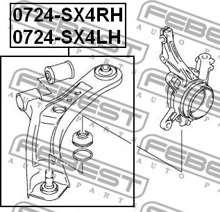 Febest 0724-SX4LH - Рычаг подвески колеса avtokuzovplus.com.ua