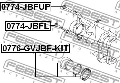 Febest 0774-JBFL - Направляющий болт, корпус скобы тормоза avtokuzovplus.com.ua