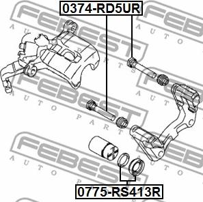 Febest 0775-RS413R - Ремкомплект, гальмівний супорт autocars.com.ua