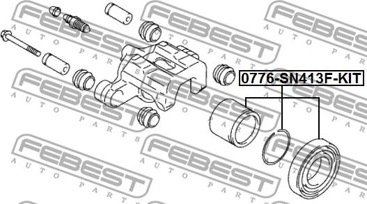 Febest 0776-SN413F-KIT - Ремкомплект, гальмівний супорт autocars.com.ua