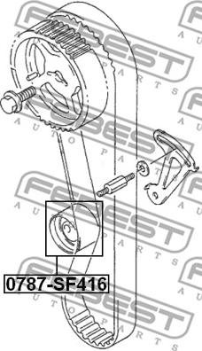 Febest 0787-SF416 - Натяжной ролик, ремень ГРМ autodnr.net