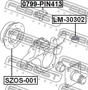 Febest SZOS-001 - Ремкомплект, поворотний кулак autocars.com.ua