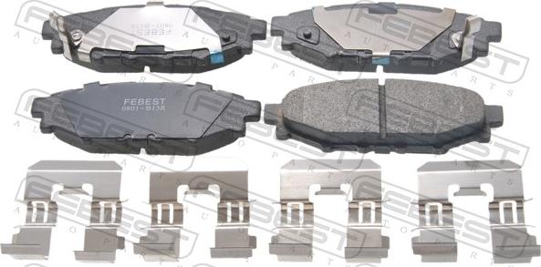 Febest 0801-B13R - Гальмівні колодки, дискові гальма autocars.com.ua