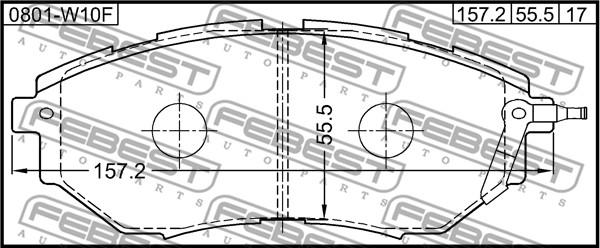 Febest 0801-W10F - Гальмівні колодки, дискові гальма autocars.com.ua