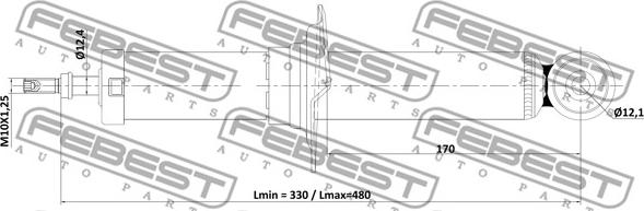 Febest 08110-002R - Амортизатор autocars.com.ua