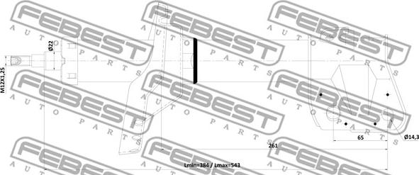 Febest 08110-004FL - Амортизатор autocars.com.ua