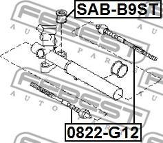 Febest 0822-G12 - Осевой шарнир, рулевая тяга avtokuzovplus.com.ua