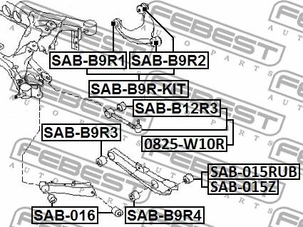 Febest SAB-B9R1 - Сайлентблок, важеля підвіски колеса autocars.com.ua