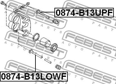 Febest 0874-B13UPF - Направляючий болт, корпус скоби гальма autocars.com.ua