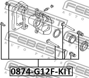 Febest 0874-G12F-KIT - Направляючий болт, корпус скоби гальма autocars.com.ua