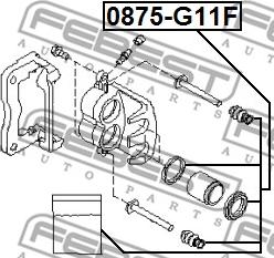 Febest 0875-G11F - Ремкомплект, гальмівний супорт autocars.com.ua