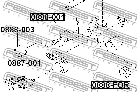 Febest 0888-003 - Направляющий ролик, зубчатый ремень avtokuzovplus.com.ua