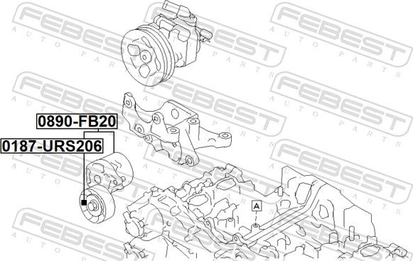 Febest 0890-FB20 - Натягувач ременя, клинові зуб. autocars.com.ua