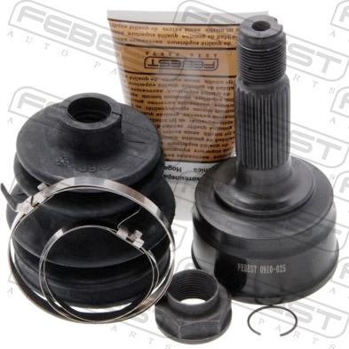 Febest 0910-025 - Шарнірний комплект, ШРУС, приводний вал autocars.com.ua