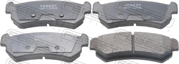 Febest 1001-J200R - Гальмівні колодки, дискові гальма autocars.com.ua