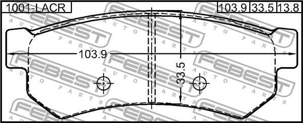 Febest 1001-LACR - Тормозные колодки, дисковые, комплект avtokuzovplus.com.ua