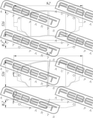 Febest 1001-T300F - Тормозные колодки, дисковые, комплект avtokuzovplus.com.ua