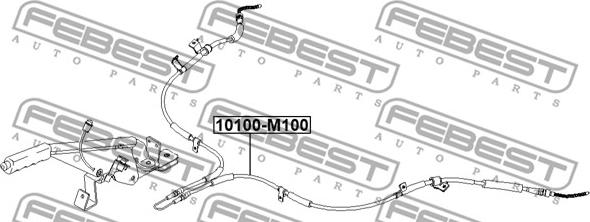 Febest 10100-M100 - Тросик, cтояночный тормоз avtokuzovplus.com.ua