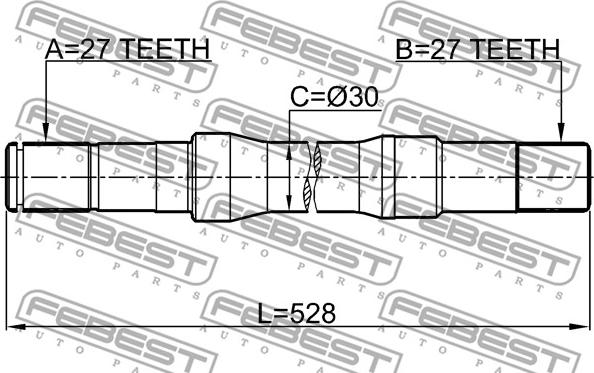 Febest 1012-C100RH - Приводний вал autocars.com.ua