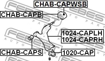 Febest CHAB-CAPS - Сайлентблок, важеля підвіски колеса autocars.com.ua