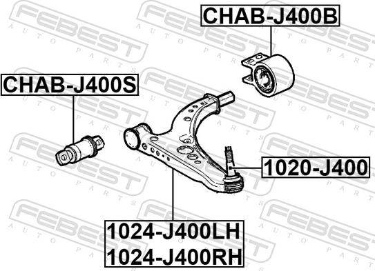 Febest 1024-J400RH - Важіль незалежної підвіски колеса autocars.com.ua