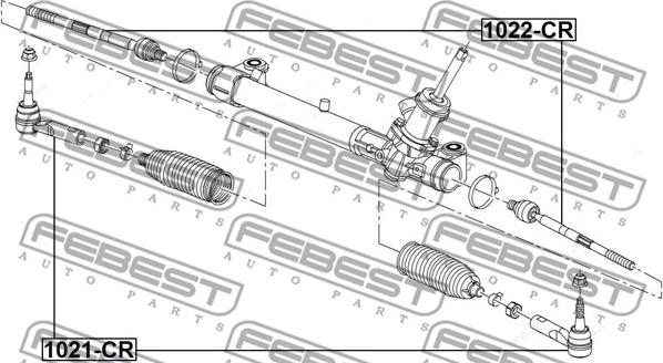 Febest 1022-CR - Осевой шарнир, рулевая тяга avtokuzovplus.com.ua