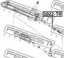 Febest 1022-TR - Осьовий шарнір, рульова тяга autocars.com.ua