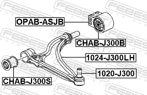 Febest 1024-J300LH - Важіль незалежної підвіски колеса autocars.com.ua