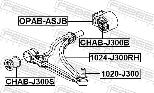 Febest 1024-J300RH - Важіль незалежної підвіски колеса autocars.com.ua