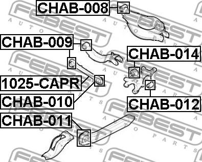 Febest CHAB-012 - Сайлентблок підвіски autocars.com.ua