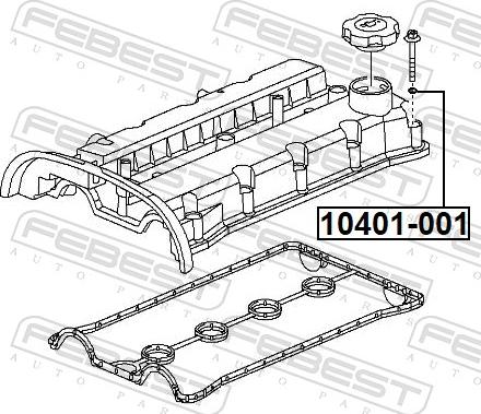 Febest 10401-001 - Прокладка, кришка головки циліндра autocars.com.ua