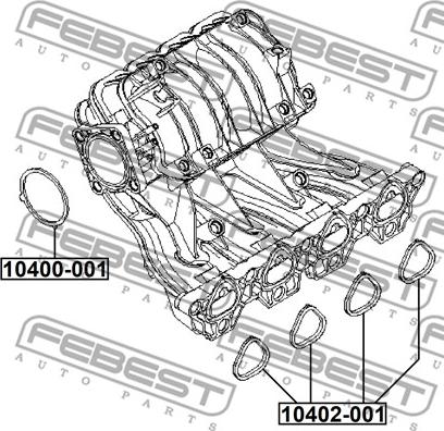 Febest 10402-001 - Прокладка, впускний колектор autocars.com.ua