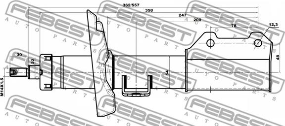 Febest 10660581FR - Амортизатор autocars.com.ua