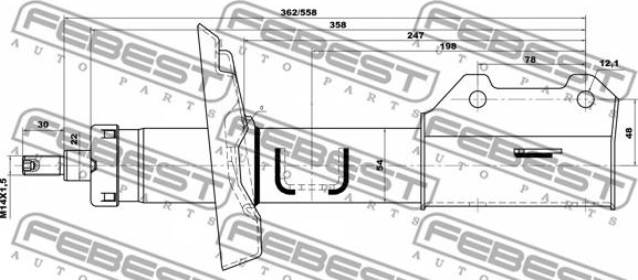 Febest 10660617FL - Амортизатор autocars.com.ua