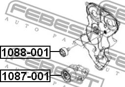 Febest 1088-001 - Направляющий ролик, поликлиновый ремень avtokuzovplus.com.ua