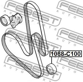 Febest 1088-C100 - Паразитний / провідний ролик, поліклиновий ремінь autocars.com.ua