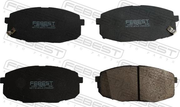 Febest 1201-CRETF - Гальмівні колодки, дискові гальма autocars.com.ua