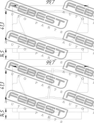 Febest 1201-SOLR - Гальмівні колодки, дискові гальма autocars.com.ua