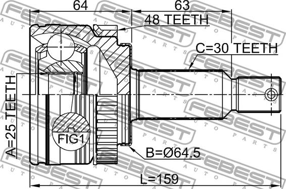 Febest 1210-IX35MTA48 - ШРУС autocars.com.ua