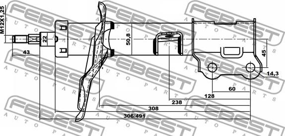 Febest 12110-001FL - Амортизатор avtokuzovplus.com.ua