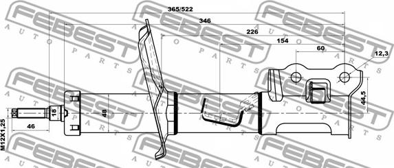 Febest 12110-002FR - Амортизатор avtokuzovplus.com.ua