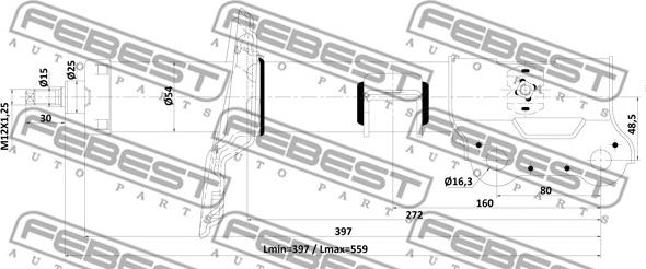 Febest 12110-007FR - Амортизатор avtokuzovplus.com.ua